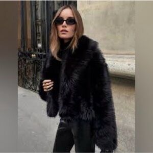 Luxurious Black Faux Fur Jacket